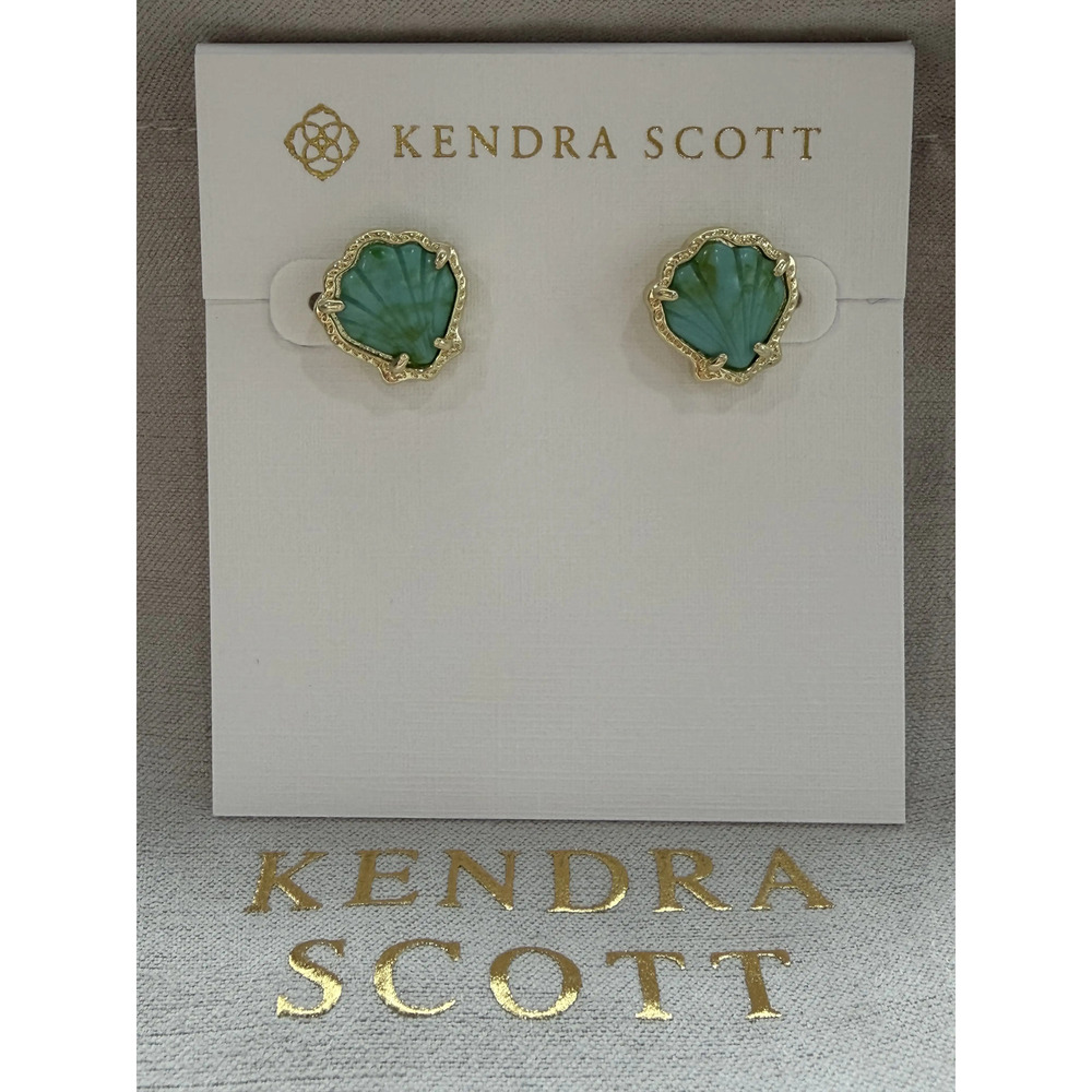 Kendra Scott Green Shell Earrings